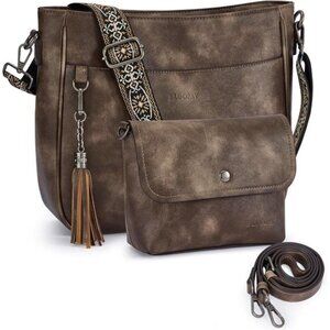 Crossbody Bags for Women 2PCS/Set Vegan Leather Hobo Purse and Wallet Set
